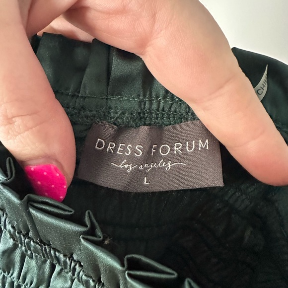 Emerald Green Long Sleeve Short Dress - Picture 3 of 3